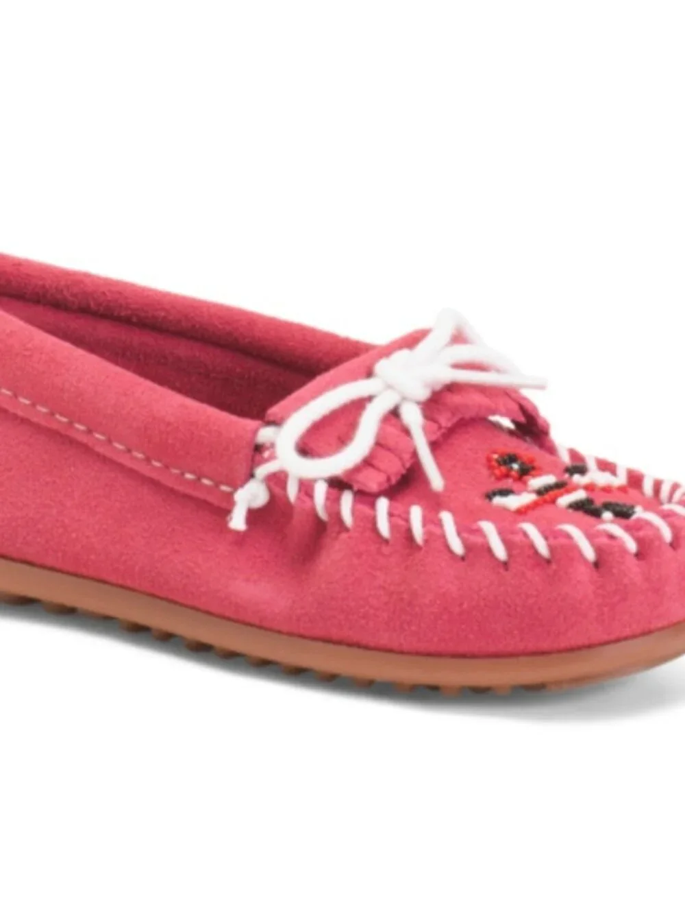 NWT Minnetonka Girls Vintage Hot Pink Thunderbird Moccasins